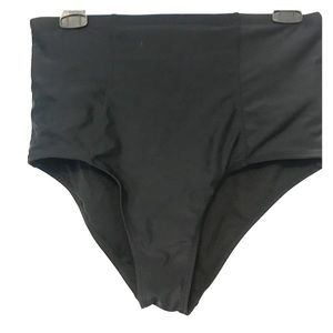 Simple black high-waisted bikini bottoms